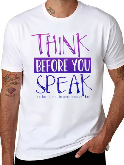 Think Before You Speak Graphic Tee - Black