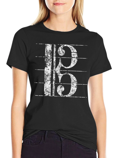 Musical Clef Graphic Tee - Black Cotton T-Shirt