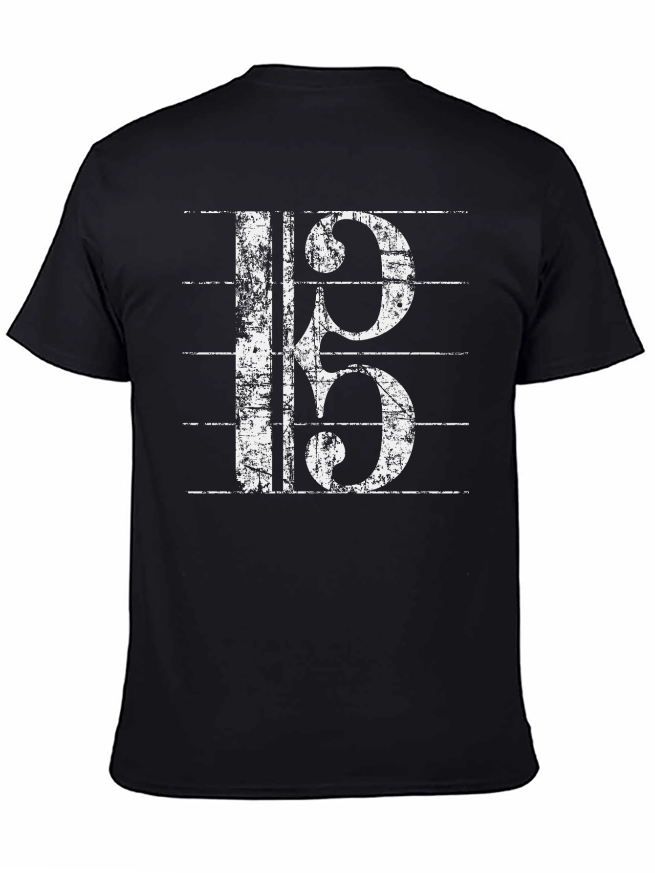 Musical Clef Graphic Tee - Black Cotton T-Shirt
