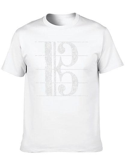 Musical Clef Graphic Tee - Black Cotton T-Shirt