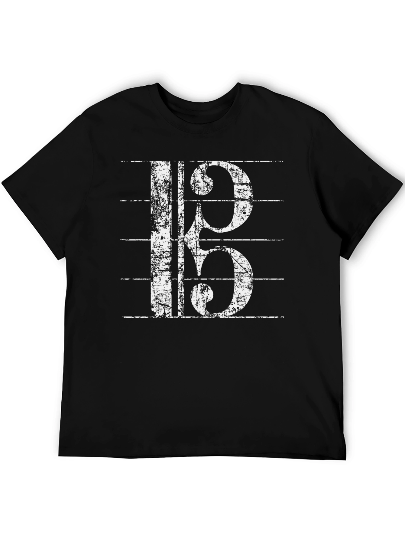 Musical Clef Graphic Tee - Black Cotton T-Shirt