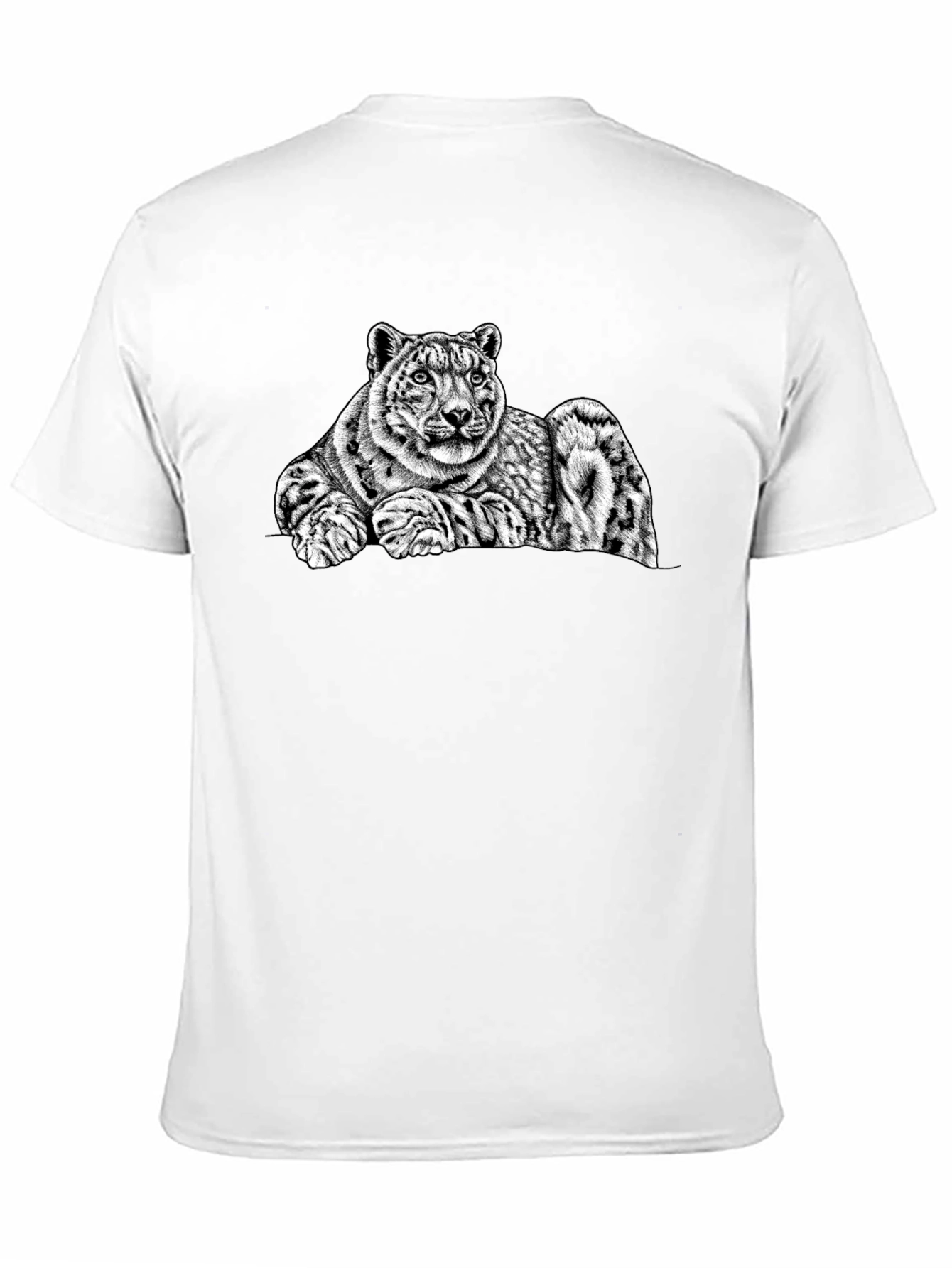 Snow Leopard Graphic Tee - Mens Black T-Shirt