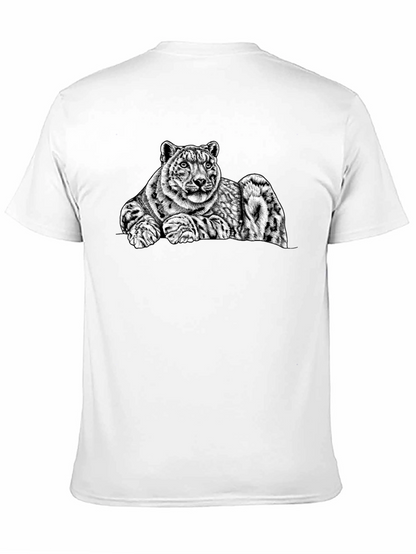 Snow Leopard Graphic Tee - Mens Black T-Shirt