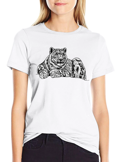 Snow Leopard Graphic Tee - Mens Black T-Shirt