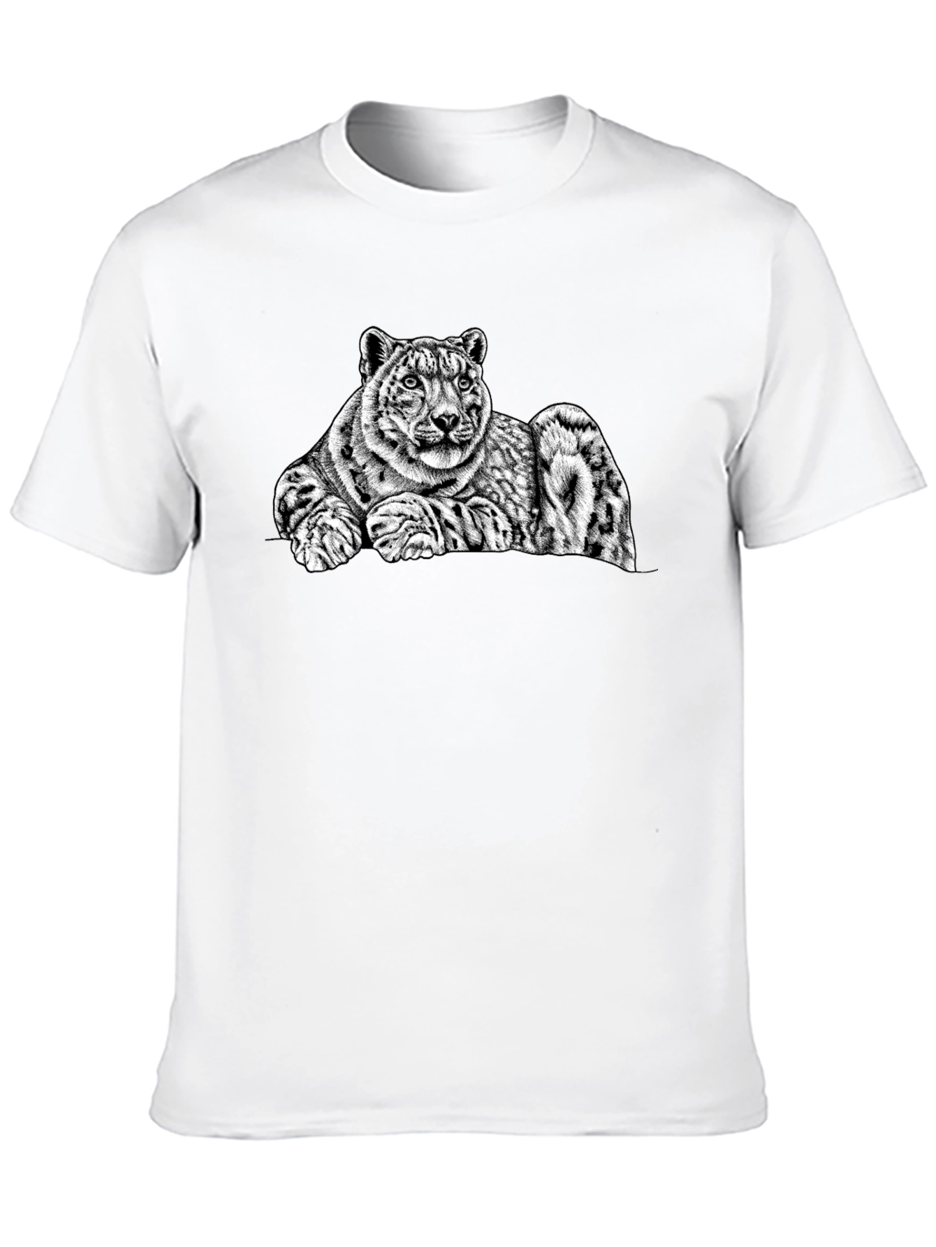 Snow Leopard Graphic Tee - Mens Black T-Shirt