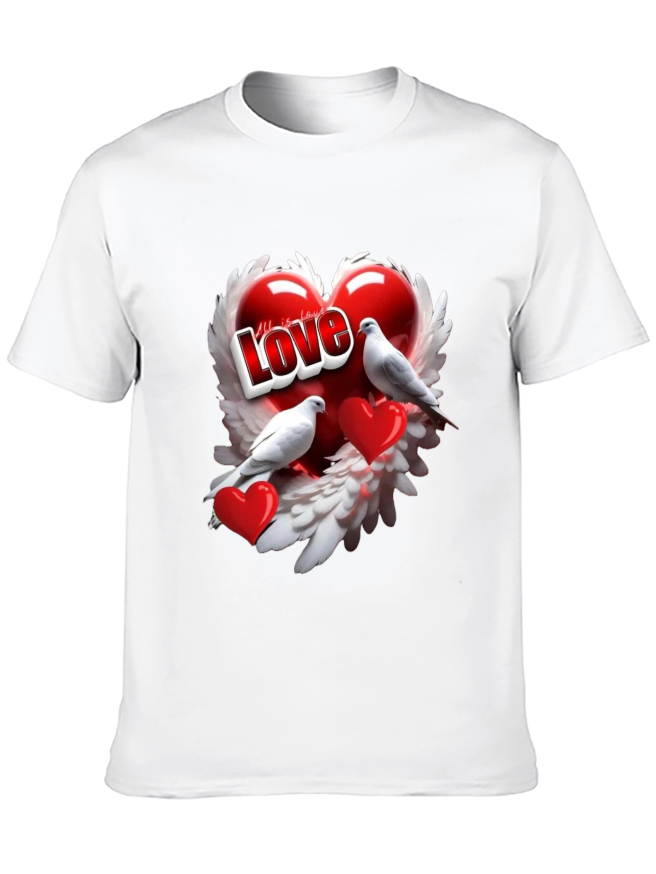 Love Birds Heart Graphic T-Shirt