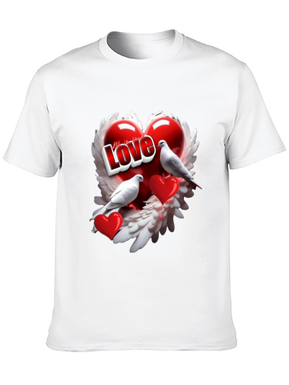Love Birds Heart Graphic T-Shirt