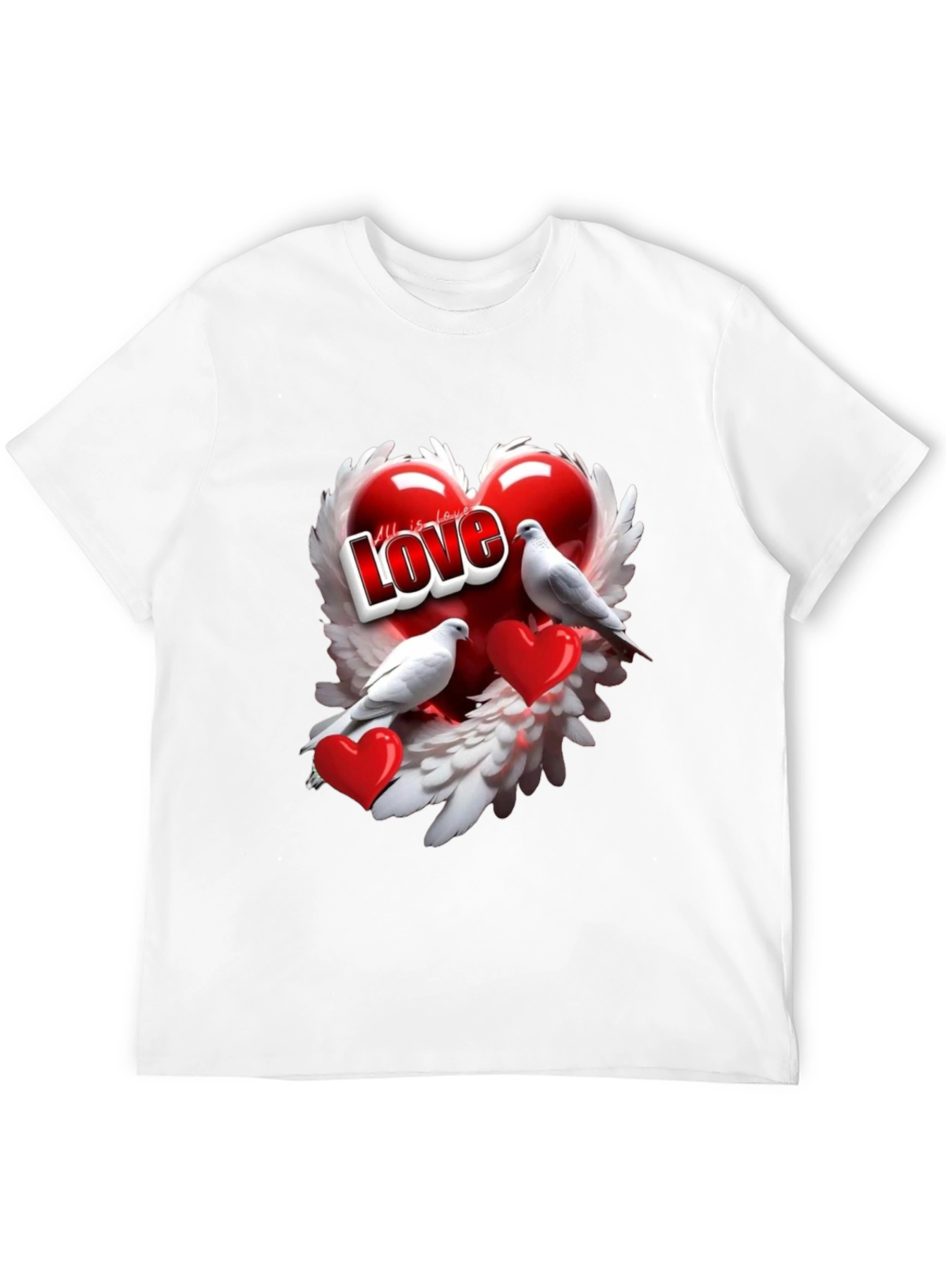 Love Birds Heart Graphic T-Shirt