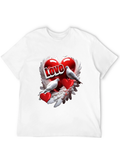 Love Birds Heart Graphic T-Shirt