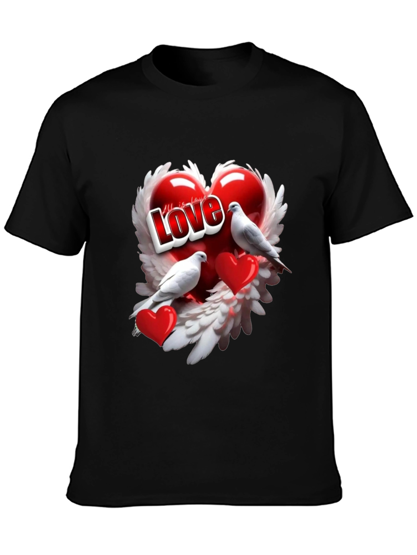 Love Birds Heart Graphic T-Shirt