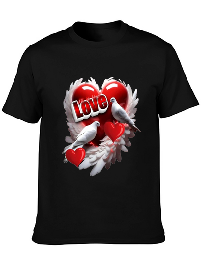 Love Birds Heart Graphic T-Shirt