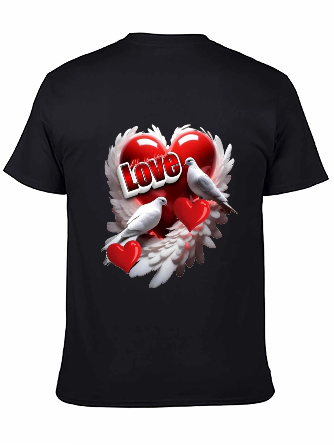 Love Birds Heart Graphic T-Shirt