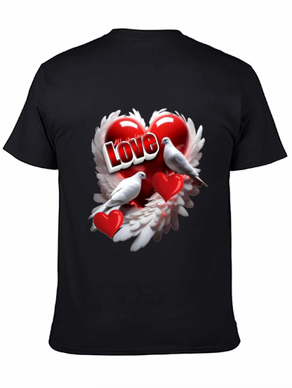 Love Birds Heart Graphic T-Shirt