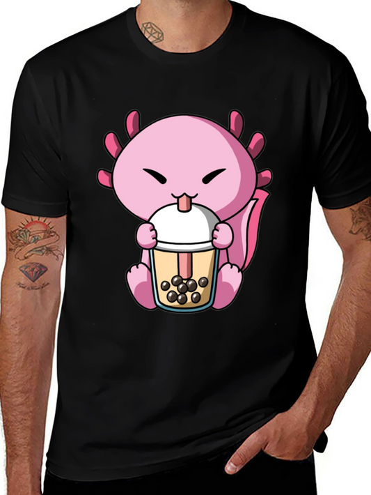 Axolotl Boba Tea Graphic Tee - Cute & Fun
