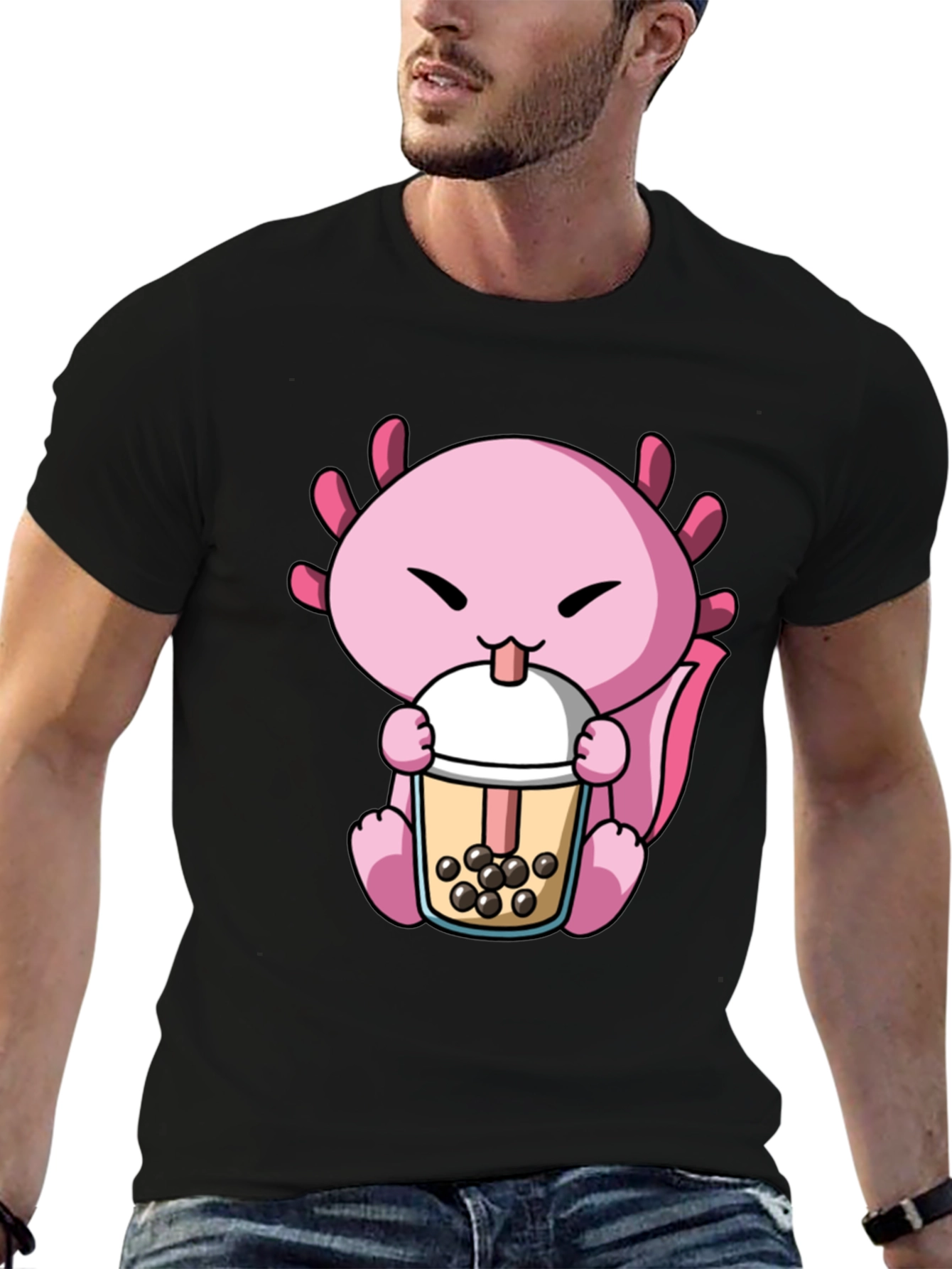 Axolotl Boba Tea Graphic Tee - Cute & Fun