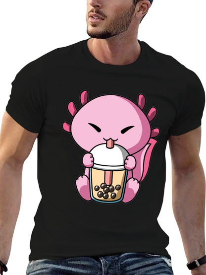 Axolotl Boba Tea Graphic Tee - Cute & Fun