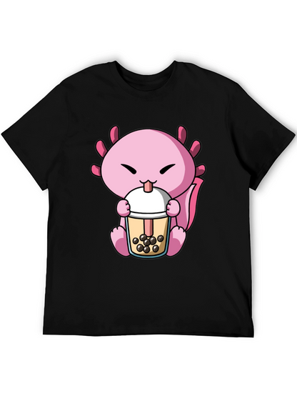 Axolotl Boba Tea Graphic Tee - Cute & Fun