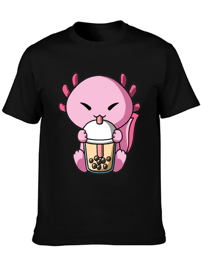 Axolotl Boba Tea Graphic Tee - Cute & Fun