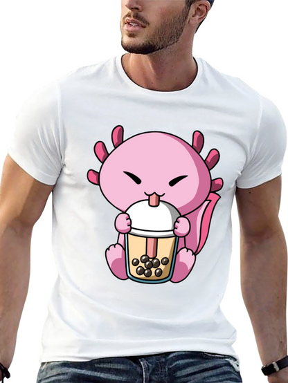 Axolotl Boba Tea Graphic Tee - Cute & Fun