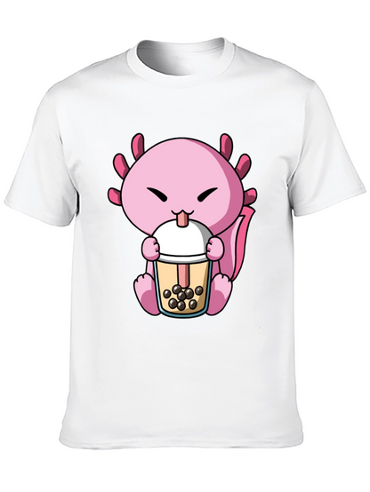 Axolotl Boba Tea Graphic Tee - Cute & Fun