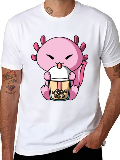 Axolotl Boba Tea Graphic Tee - Cute & Fun