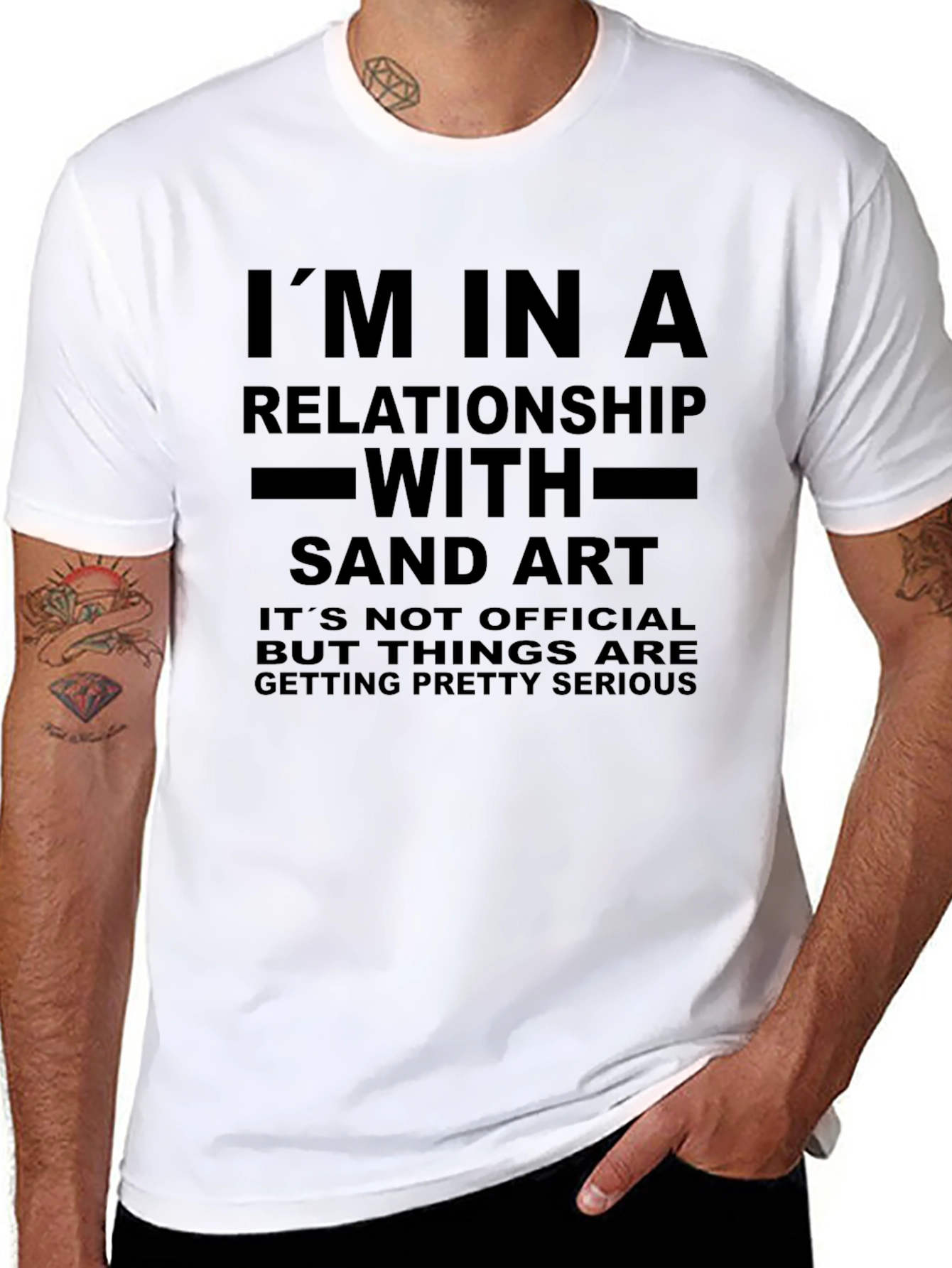 Sand Art Relationship T-Shirt - Funny Novelty Tee