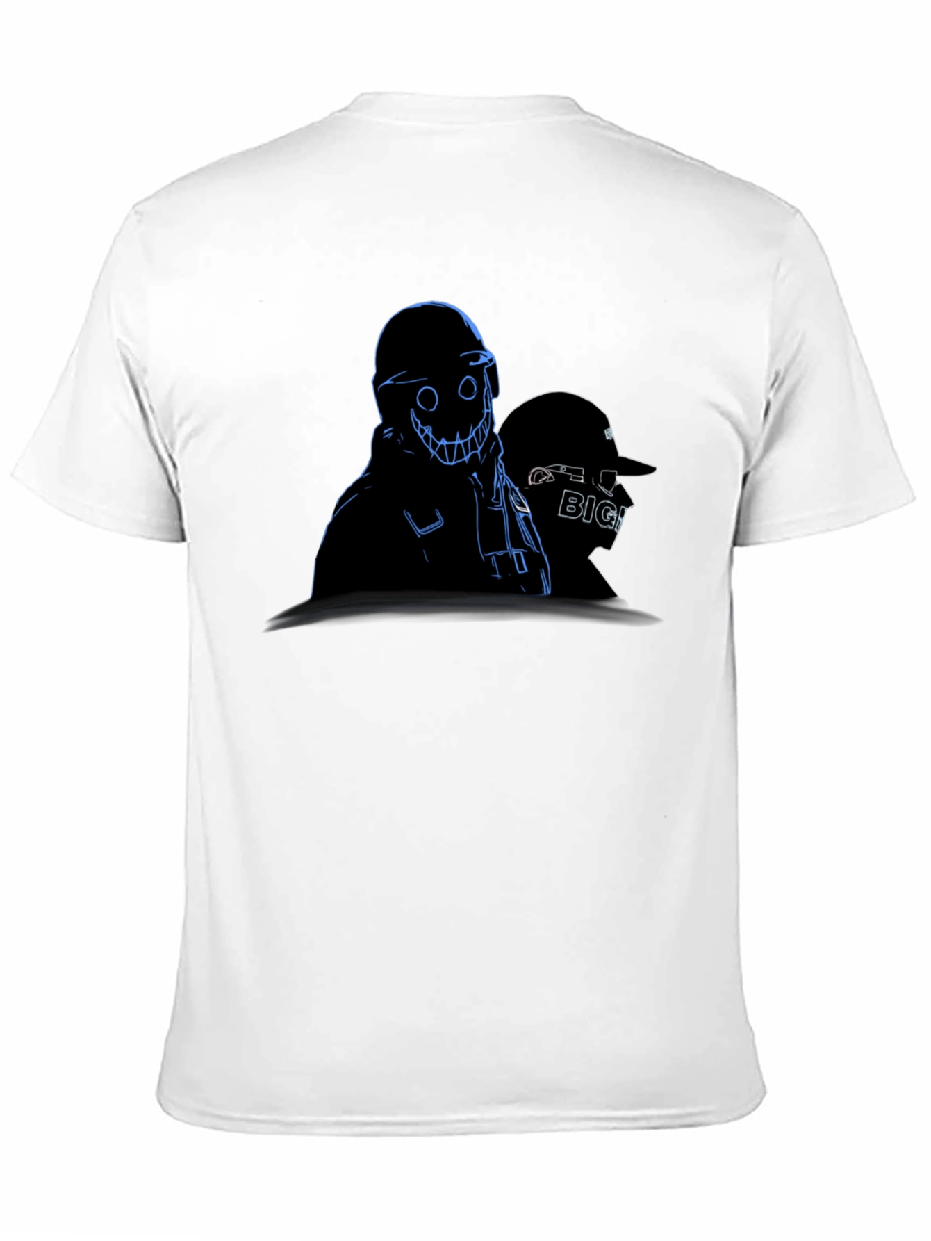 Mens Black Graphic Tee - Creepy Animated Design