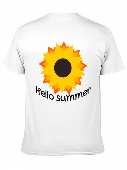 Hello Summer Sunflower Black Tee