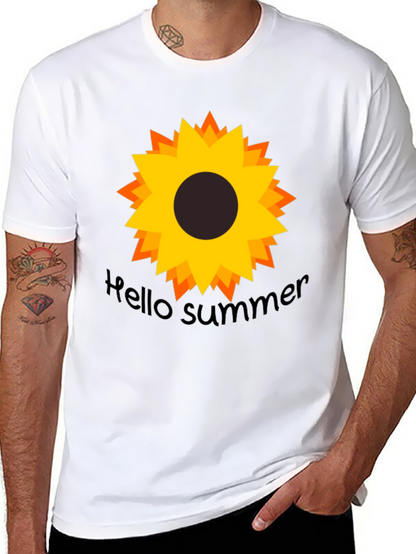 Hello Summer Sunflower Black Tee