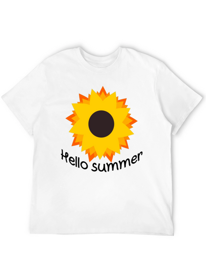 Hello Summer Sunflower Black Tee