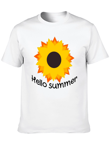 Hello Summer Sunflower Black Tee