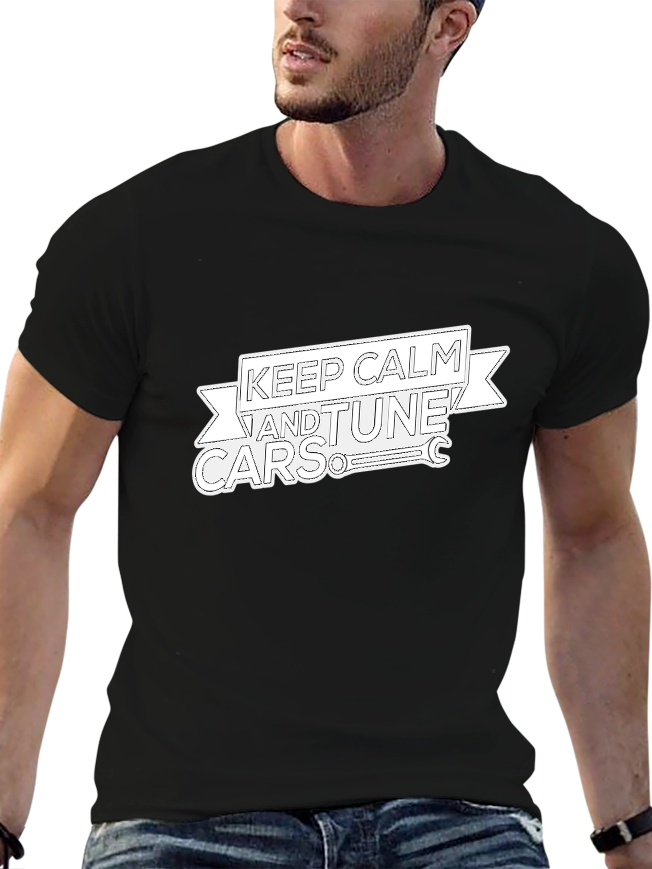 Keep Calm & Tune Cars Black T-Shirt