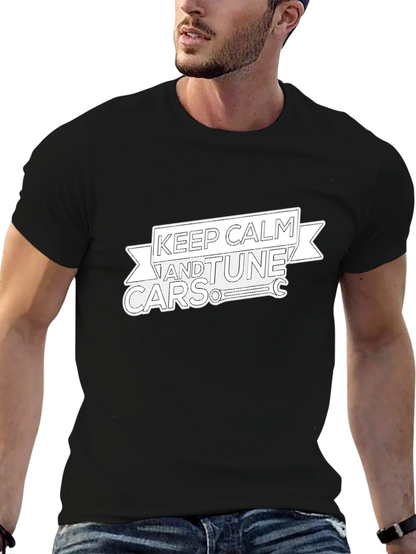 Keep Calm & Tune Cars Black T-Shirt