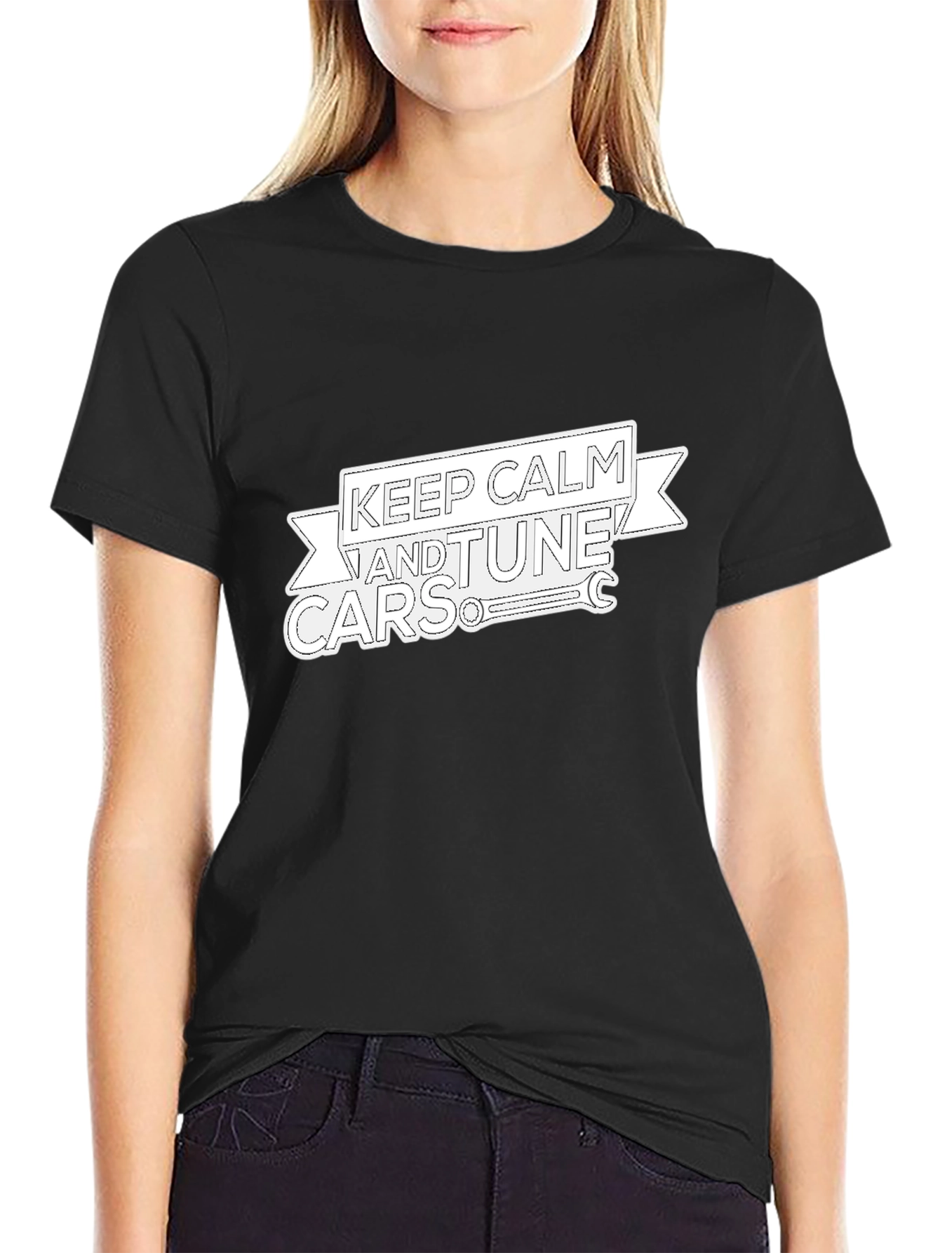 Keep Calm & Tune Cars Black T-Shirt