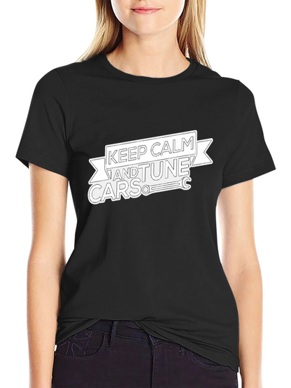 Keep Calm & Tune Cars Black T-Shirt