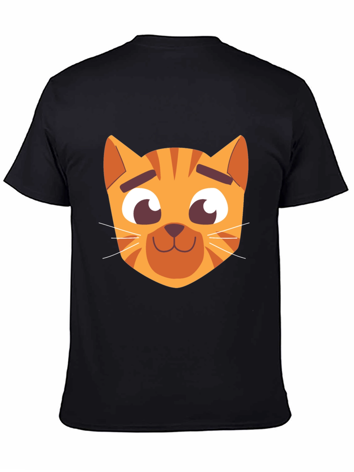 Cartoon Cat Graphic Black T-Shirt