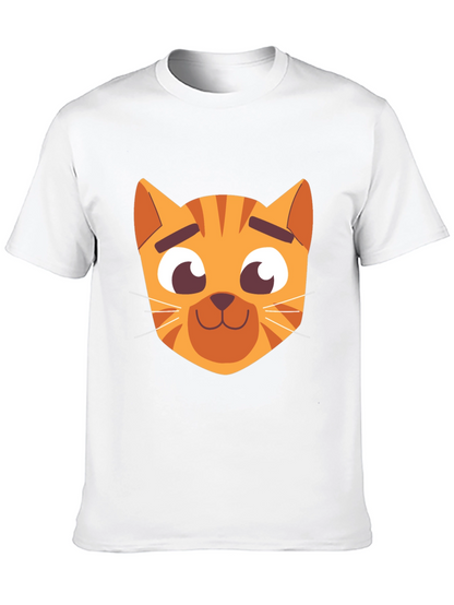 Cartoon Cat Graphic Black T-Shirt