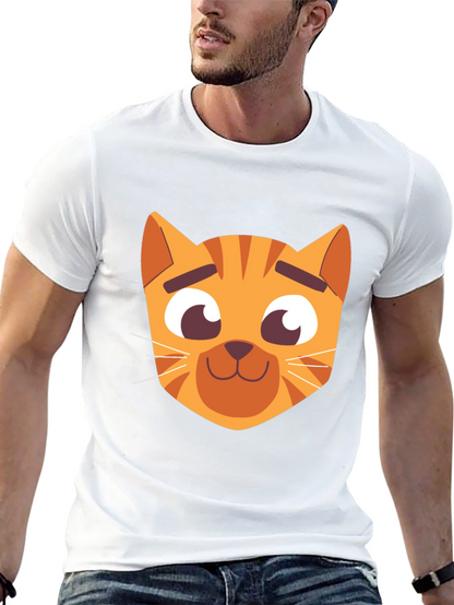 Cartoon Cat Graphic Black T-Shirt