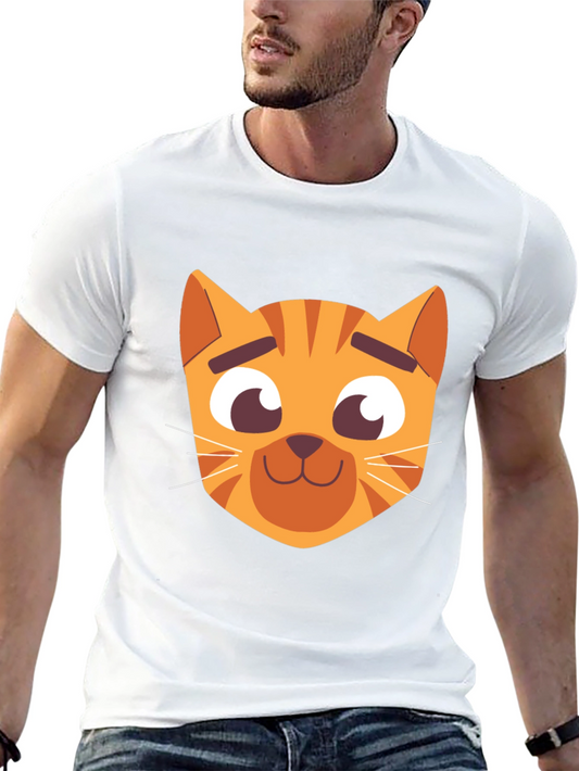 Cartoon Cat Graphic Black T-Shirt