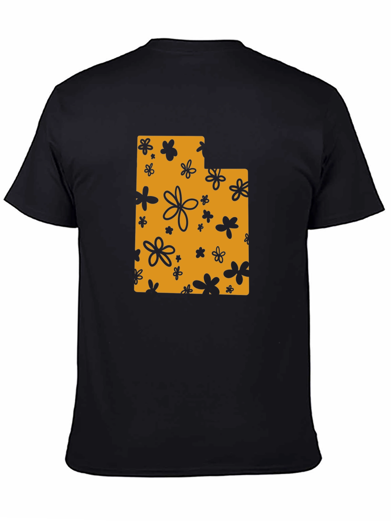 Floral Utah State T-Shirt - Black