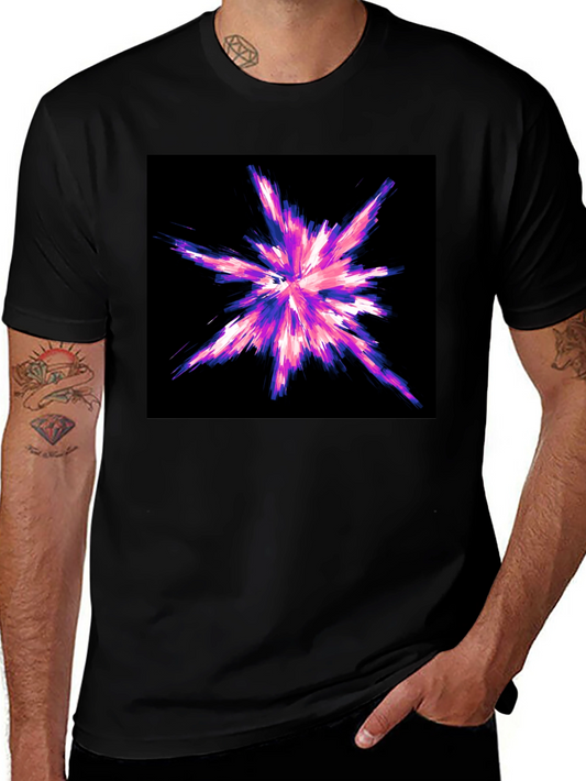 Abstract Burst Graphic Black T-Shirt