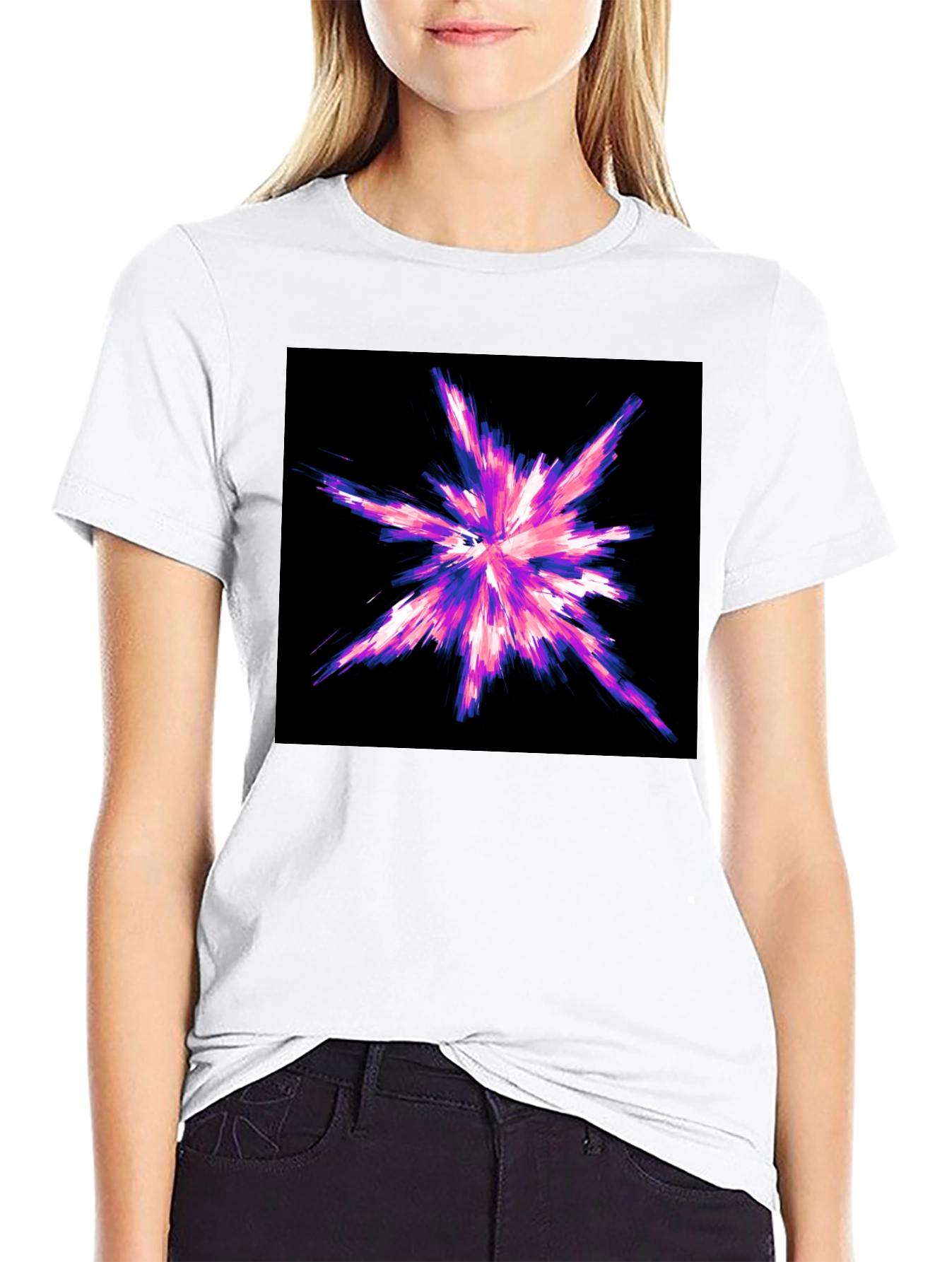 Abstract Burst Graphic Black T-Shirt