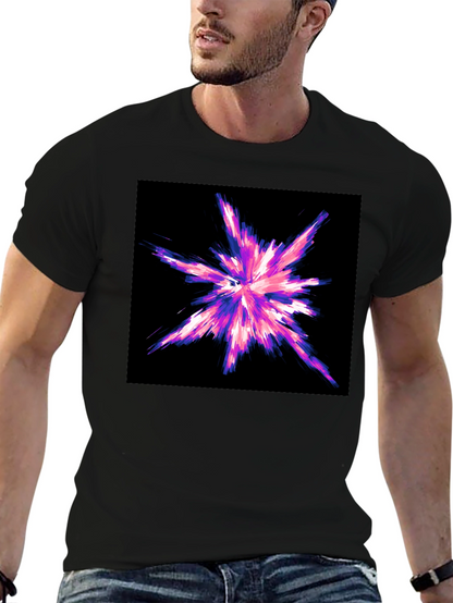 Abstract Burst Graphic Black T-Shirt
