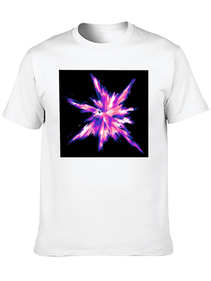Abstract Burst Graphic Black T-Shirt