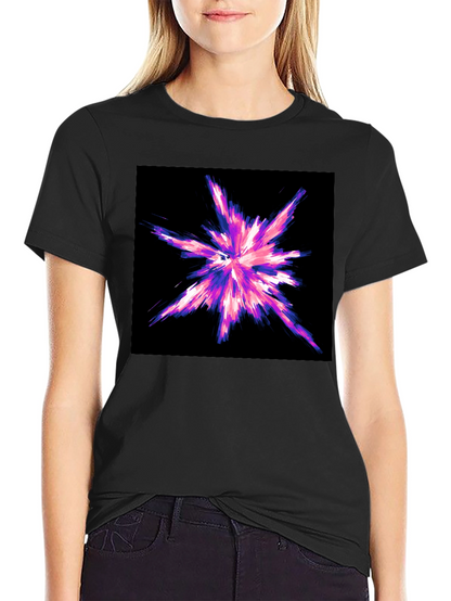Abstract Burst Graphic Black T-Shirt