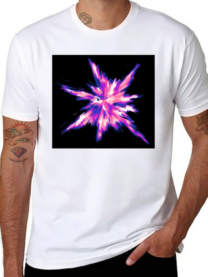 Abstract Burst Graphic Black T-Shirt