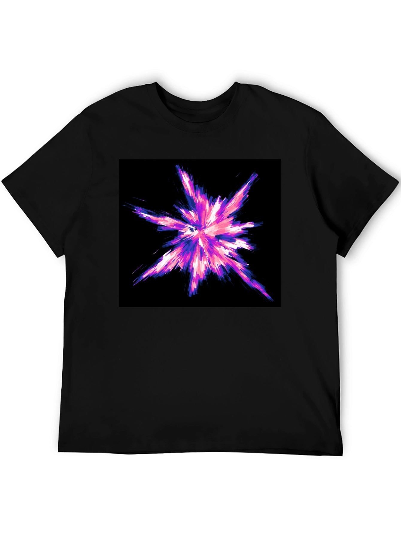 Abstract Burst Graphic Black T-Shirt