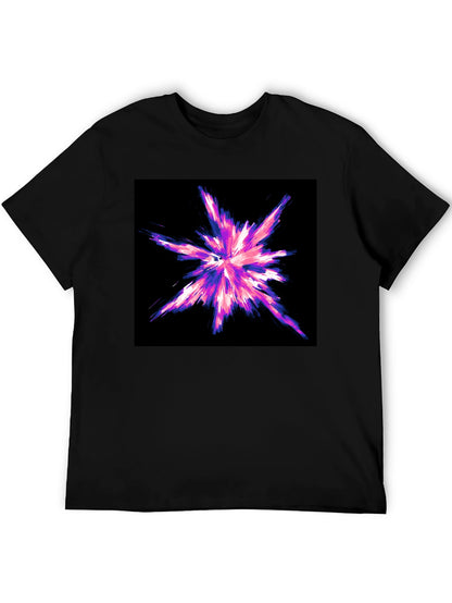 Abstract Burst Graphic Black T-Shirt