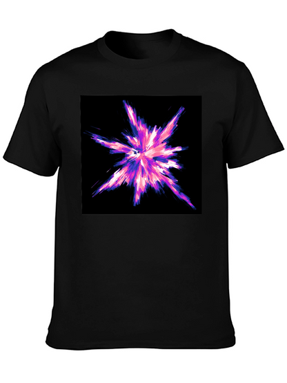Abstract Burst Graphic Black T-Shirt