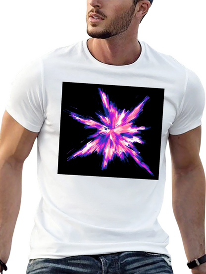 Abstract Burst Graphic Black T-Shirt